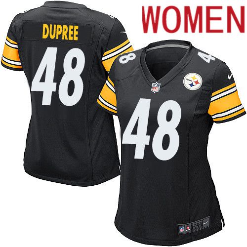 Women Pittsburgh Steelers #48 Bud Dupree Nike Black Game NFL Jersey->women nfl jersey->Women Jersey